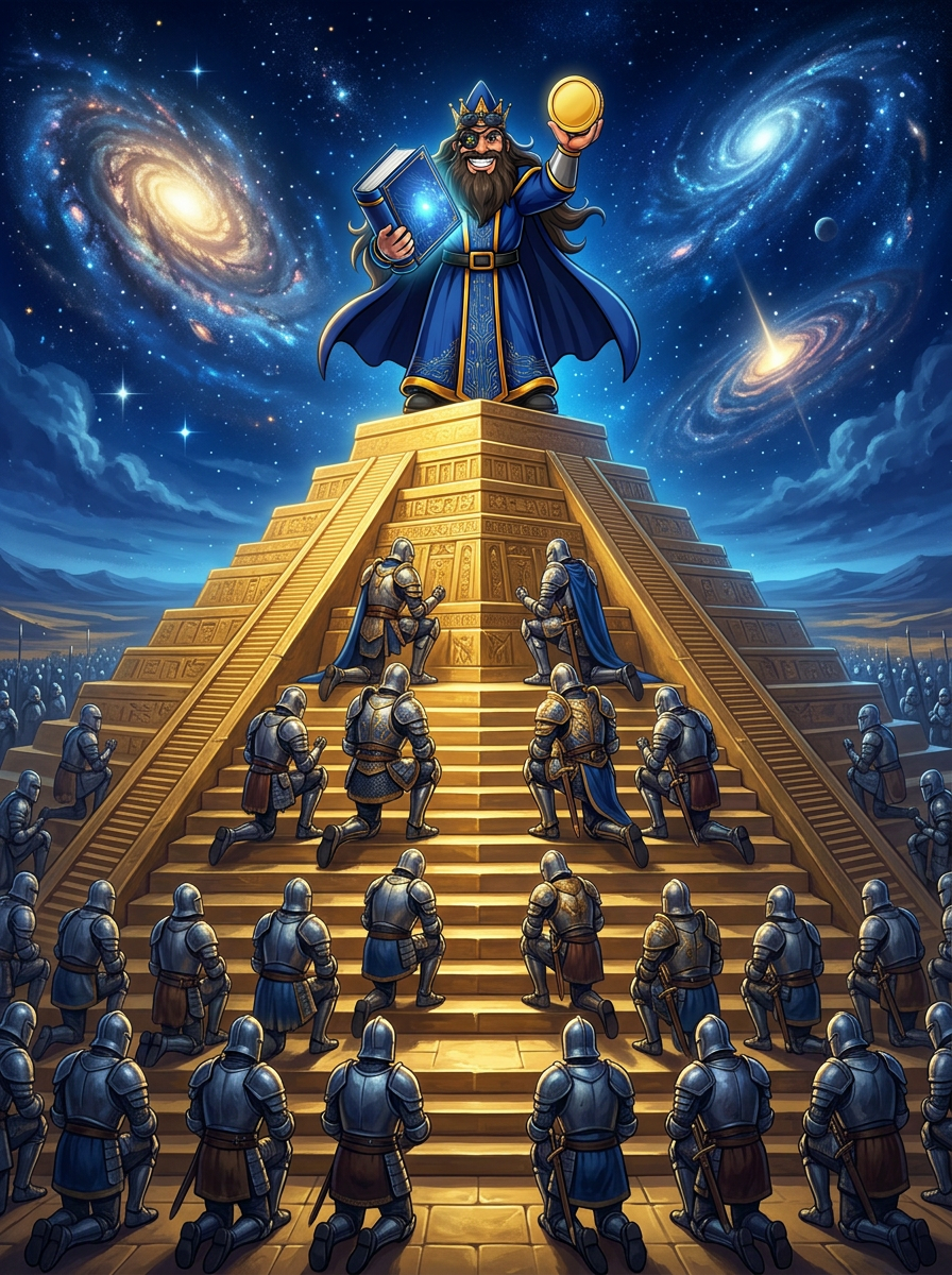 Sir Ledgend leading the ranked knights of the realm